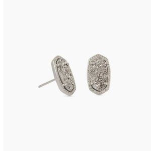 Kendra Scott Ellie Silver Stud Earrings In Platinum Drusy